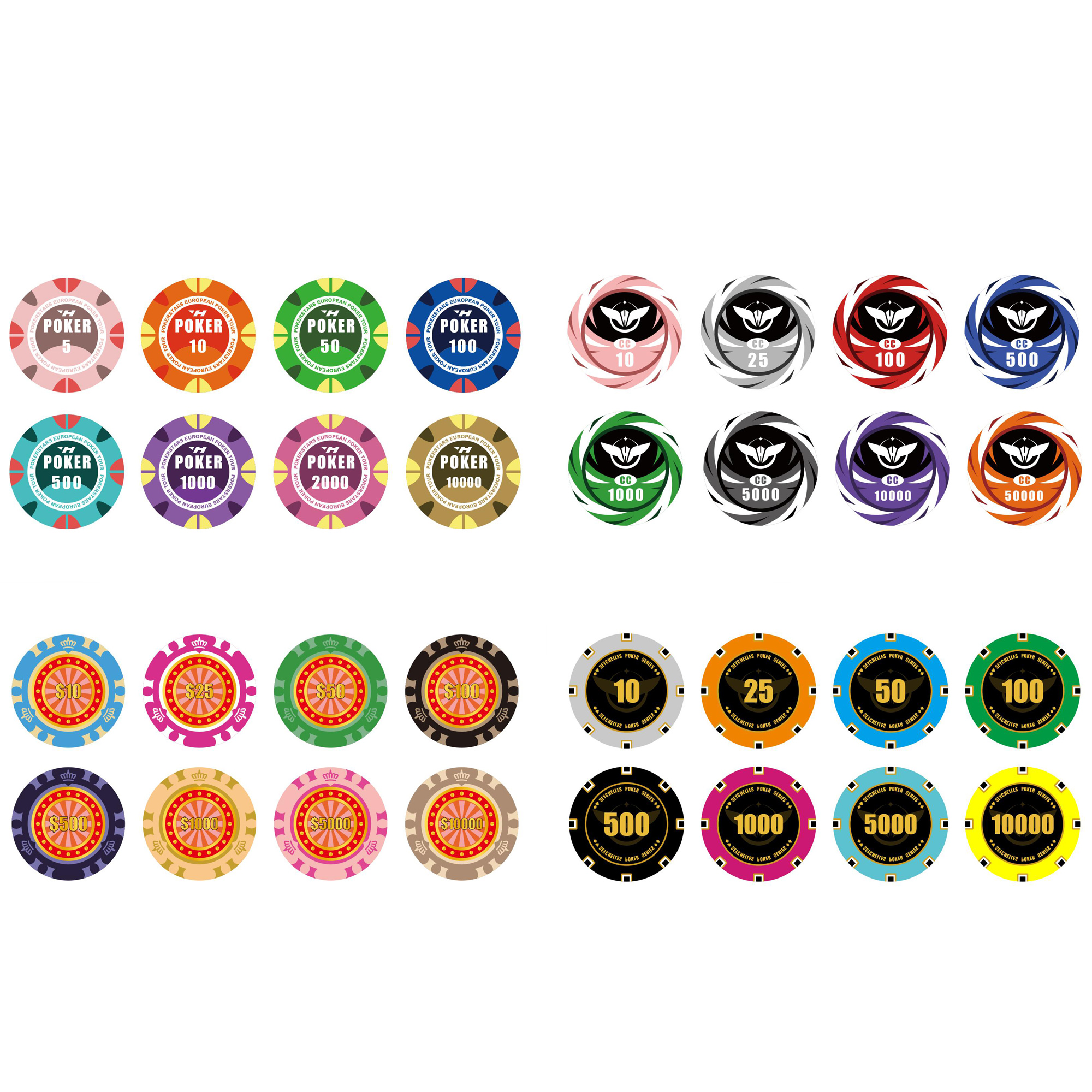 Full Color Ceramic Poker Chips MOQ50 4