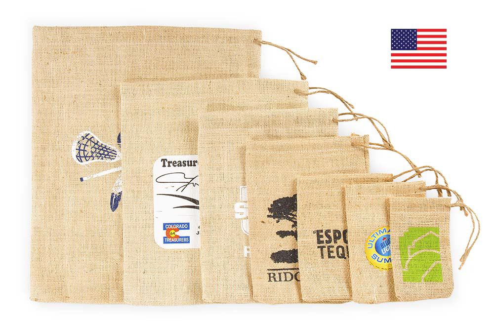 Small Parts Jute/Burlap Drawstring Bag 4X6" 2