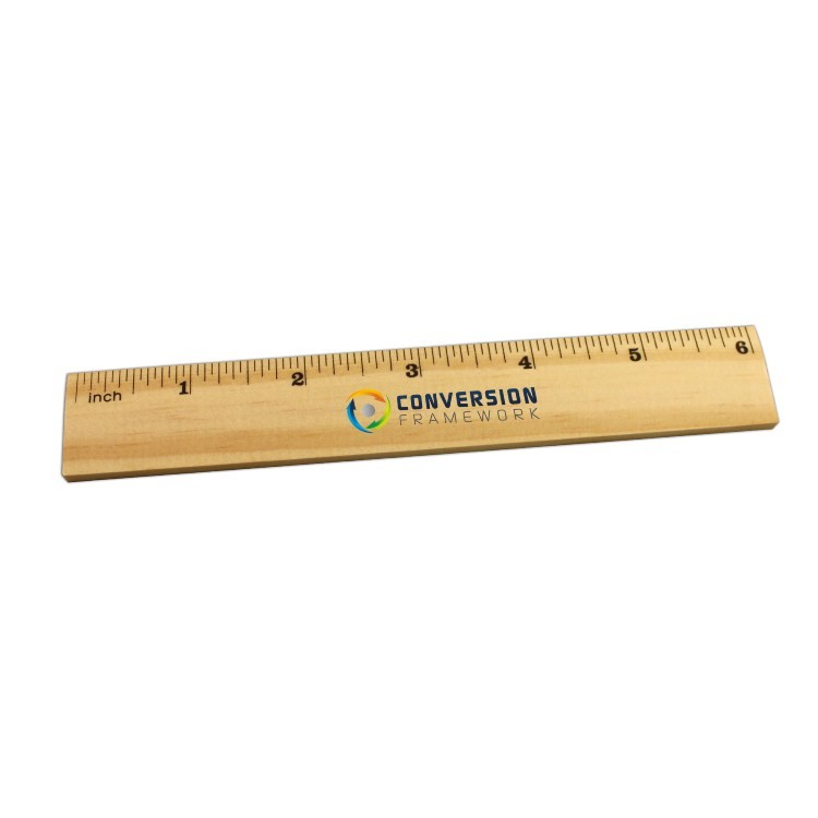 6 inch Natural Finish Wood Ruler 2
