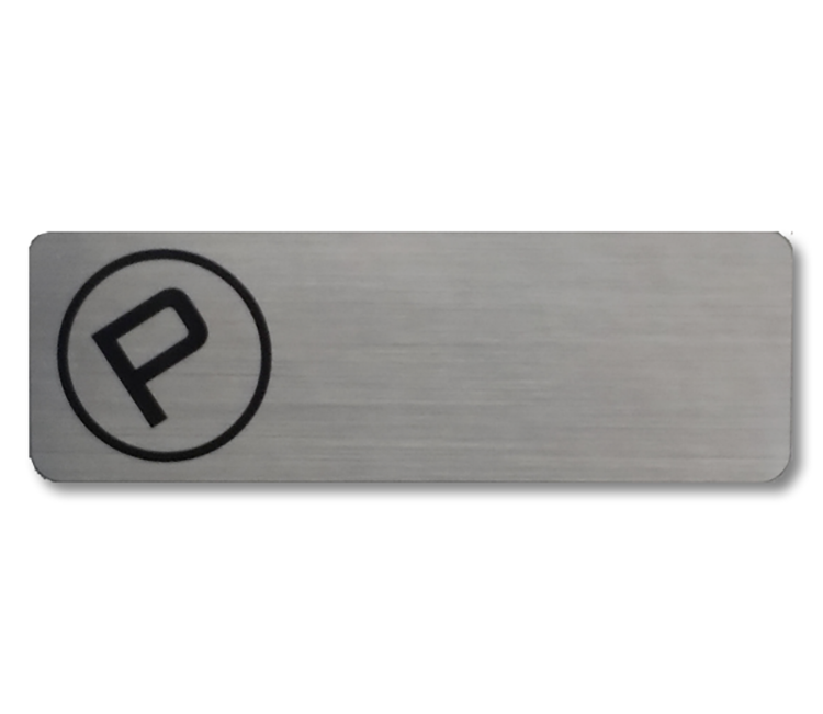 The Zeus full color metallic plastic name badge 1"x3" 6