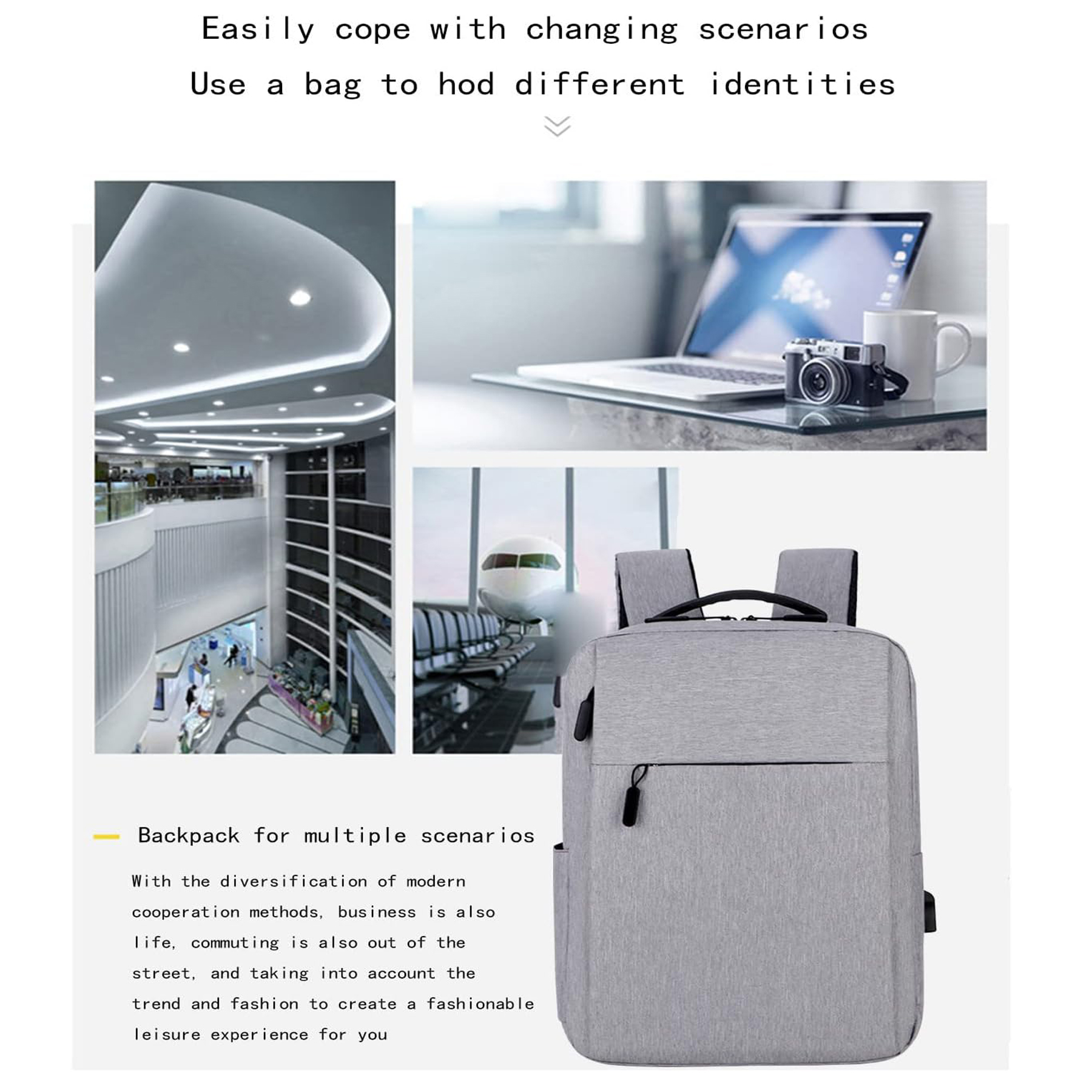 15.6" Waterproof Travel Laptop Backpack for Men 3