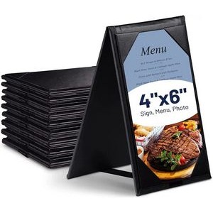 4"x6"Faux Leather Double-Sided Table Tents Mini Display 2