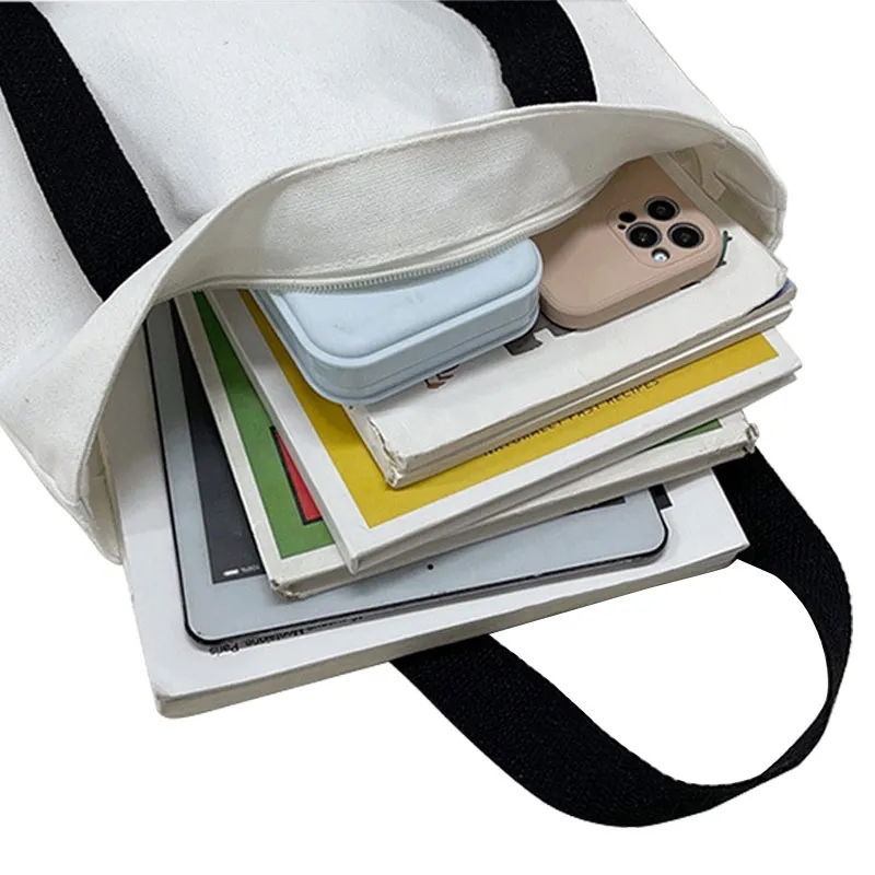 Solid Color Canvas Tote Bag 5