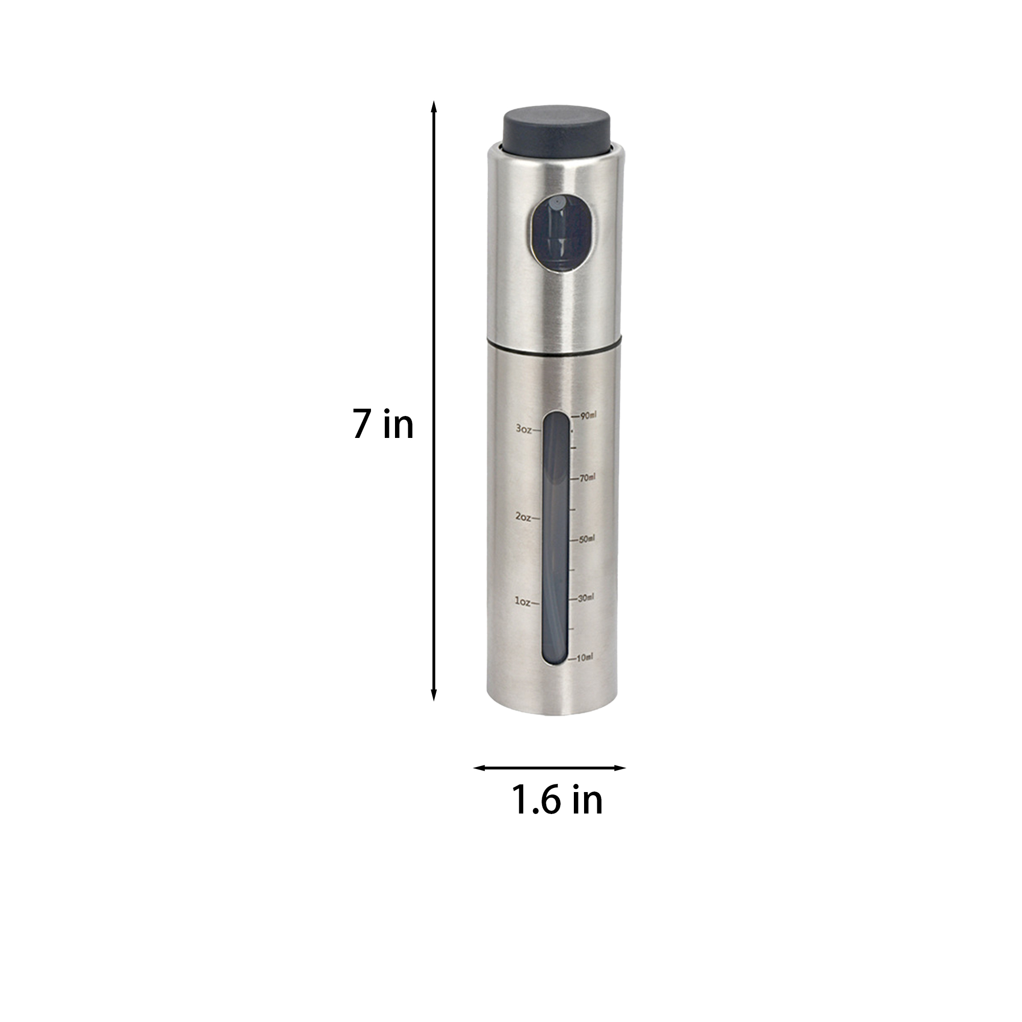 Stainless Steel Transparent Press Without Hanging Oil Spray Bottle 1