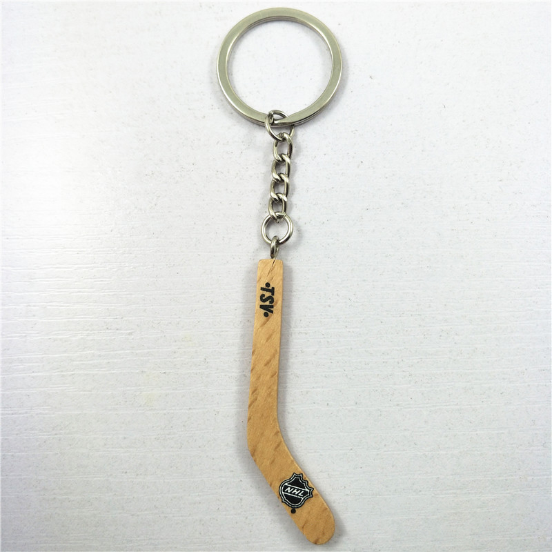 Hockey Stick Wooden Key Pendant 2