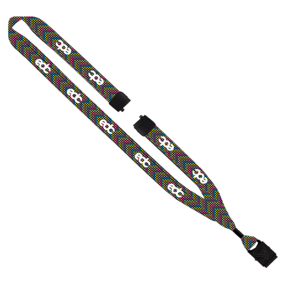 3/4" Dye-Sublimated Lanyard with Metal Crimp & Metal Split-Ring 9