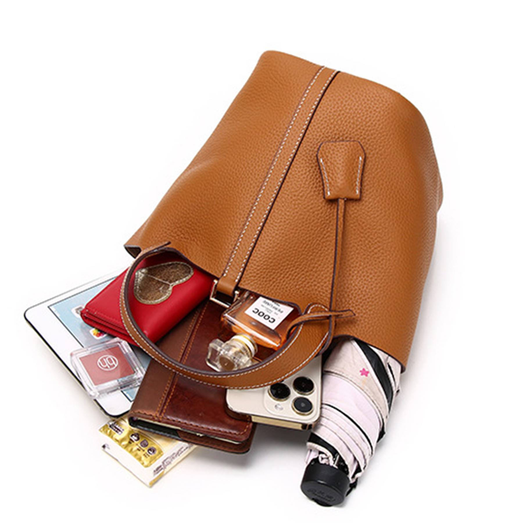 Ladies Genuine Leather Tote Bag, custom tote bag with logo imprint 3