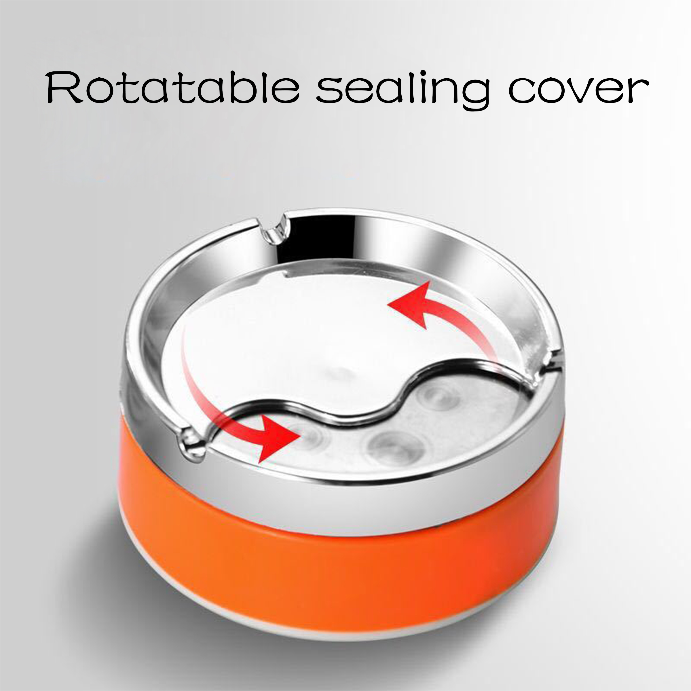 Plastic Household Anti Fall Rotating Lid Ashtray 7