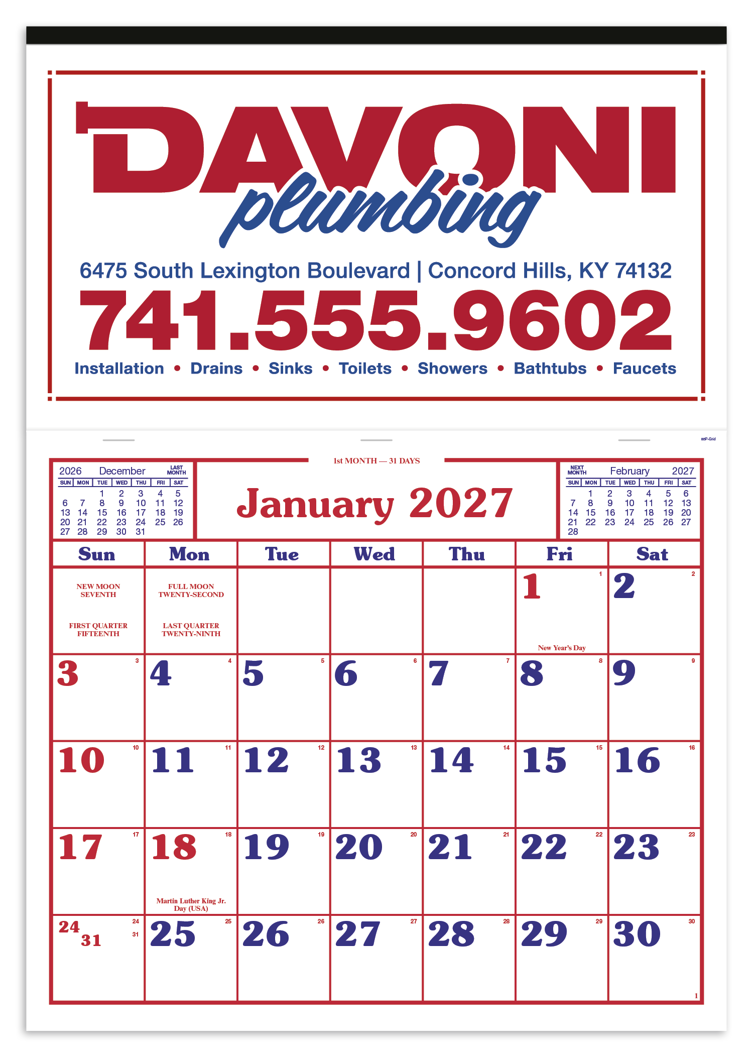 Skinner & Kennedy® Billboard Apron Calendar 12