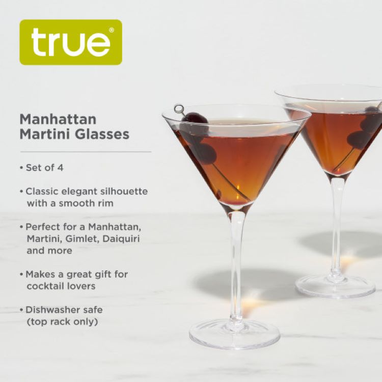 True® Manhattan Martini Glass, set of 4 5