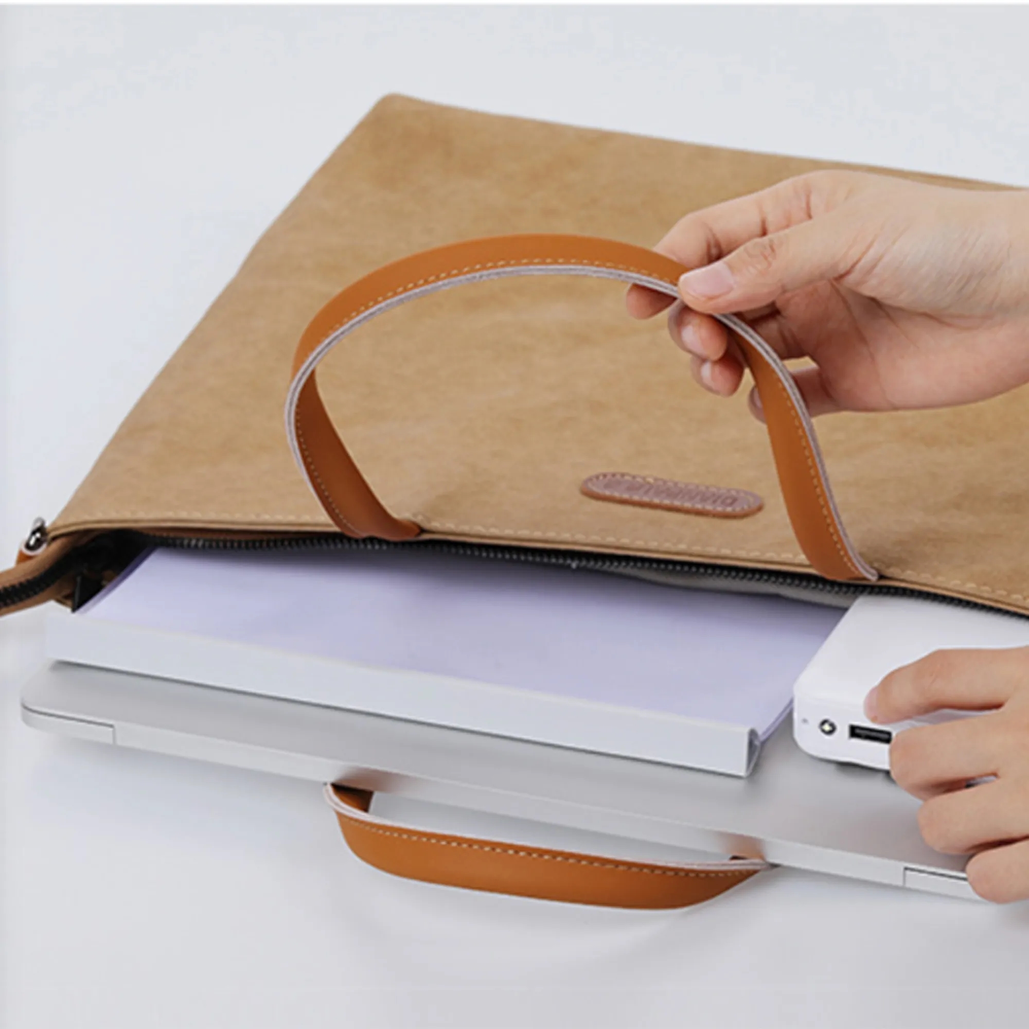 Washable Kraft Paper Laptop Bag 3
