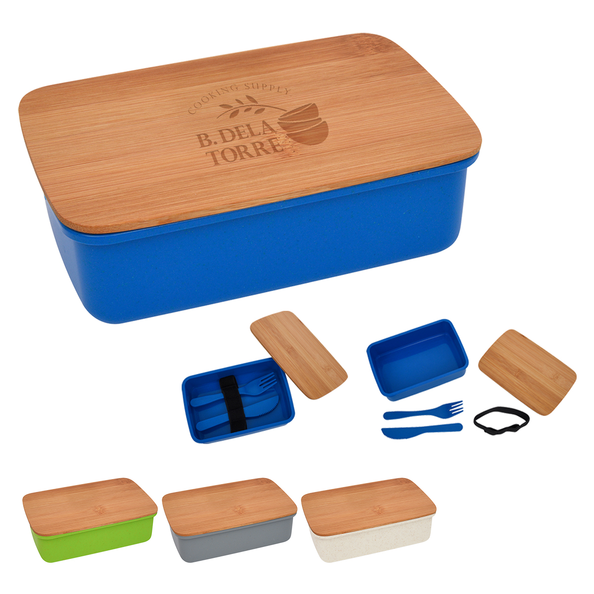 Wheat Lunch Set With Bamboo Lid