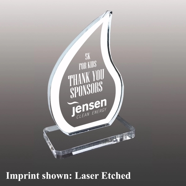 Acrylic Flame Award - Laser Etched