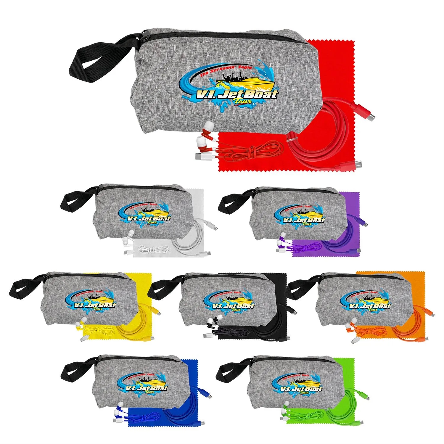 Travel C to C Cable, Ear Bud & Cloth Set