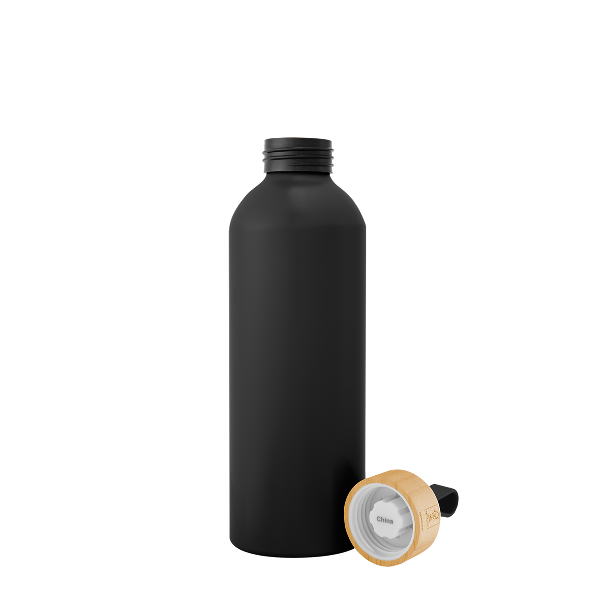 25 Oz. Blaire Recycled Aluminum Bottle With Bamboo Lid And Carry Handle, custom water bottle with logo imprint 1