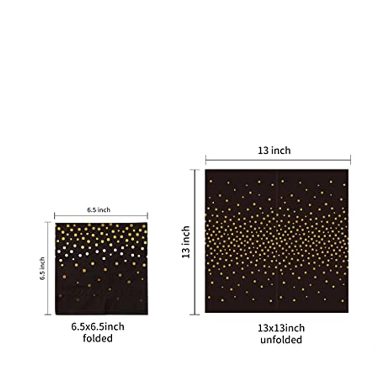 Custom Gold Dot Confetti Paper Napkins 6