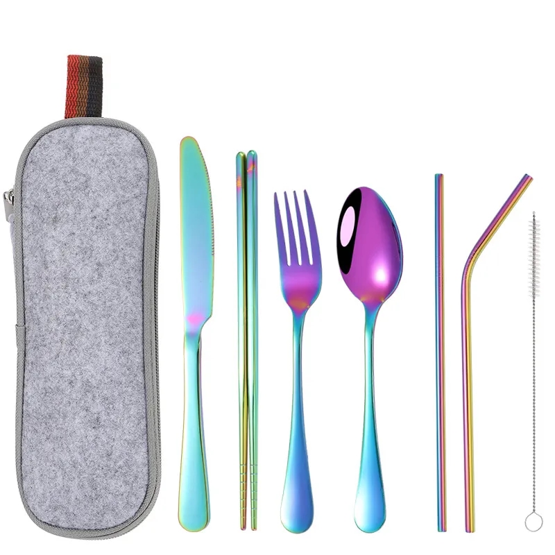 Reusable Stainless steel cutlery set with case 1