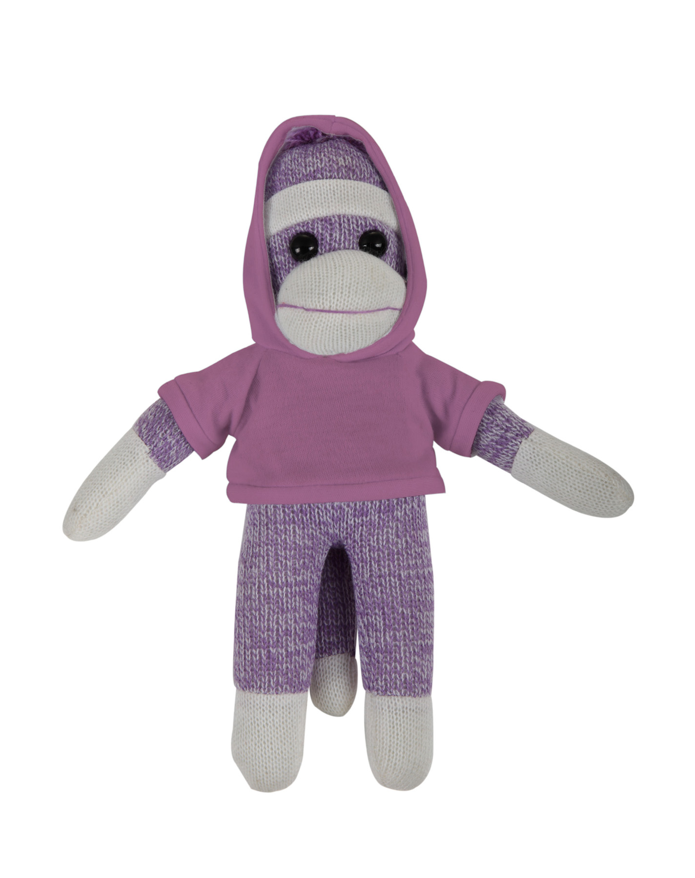soft plush Purple Sock Monkey with hoodie 4