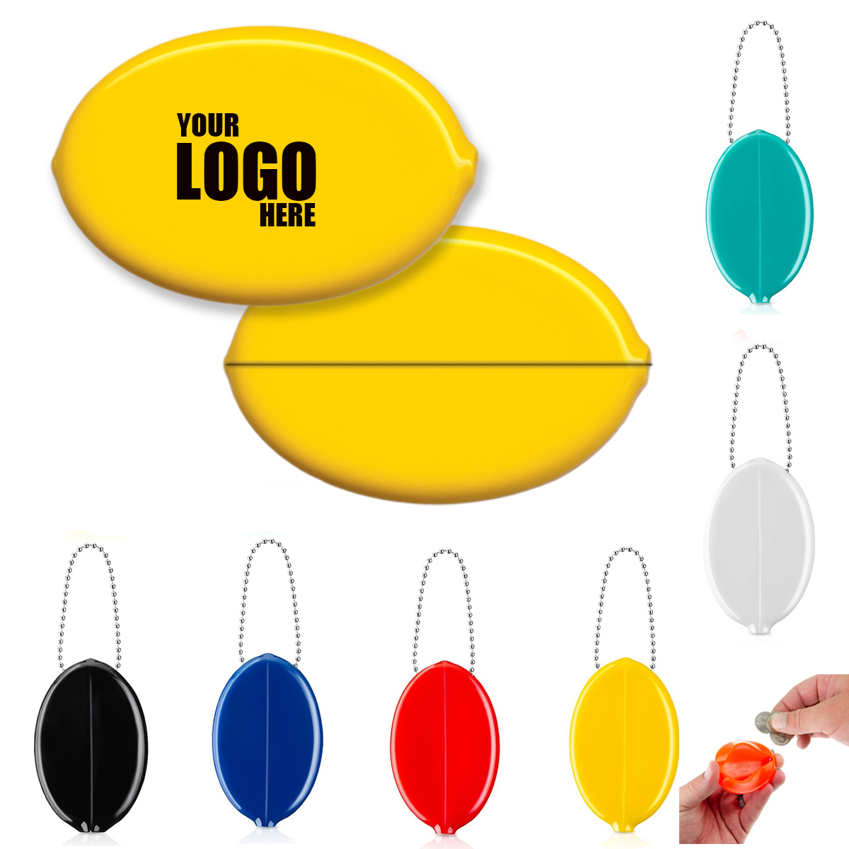 Rubber Coin Purse with Chain 1