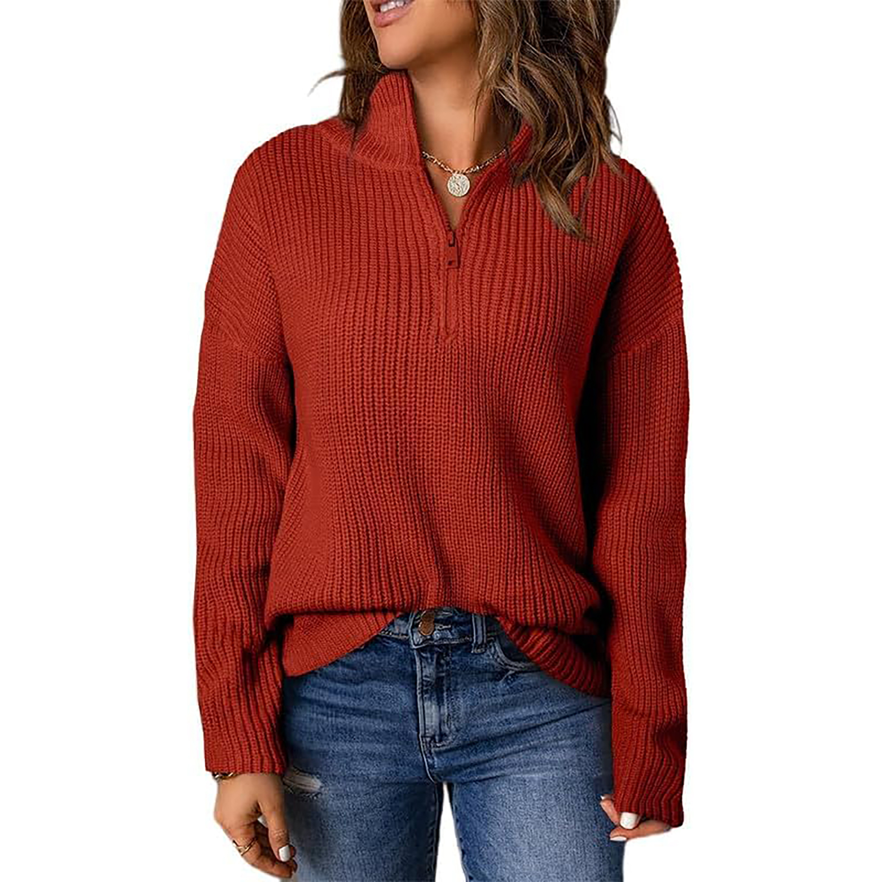 Women's 1/4 Zip Pullover Sweater 21