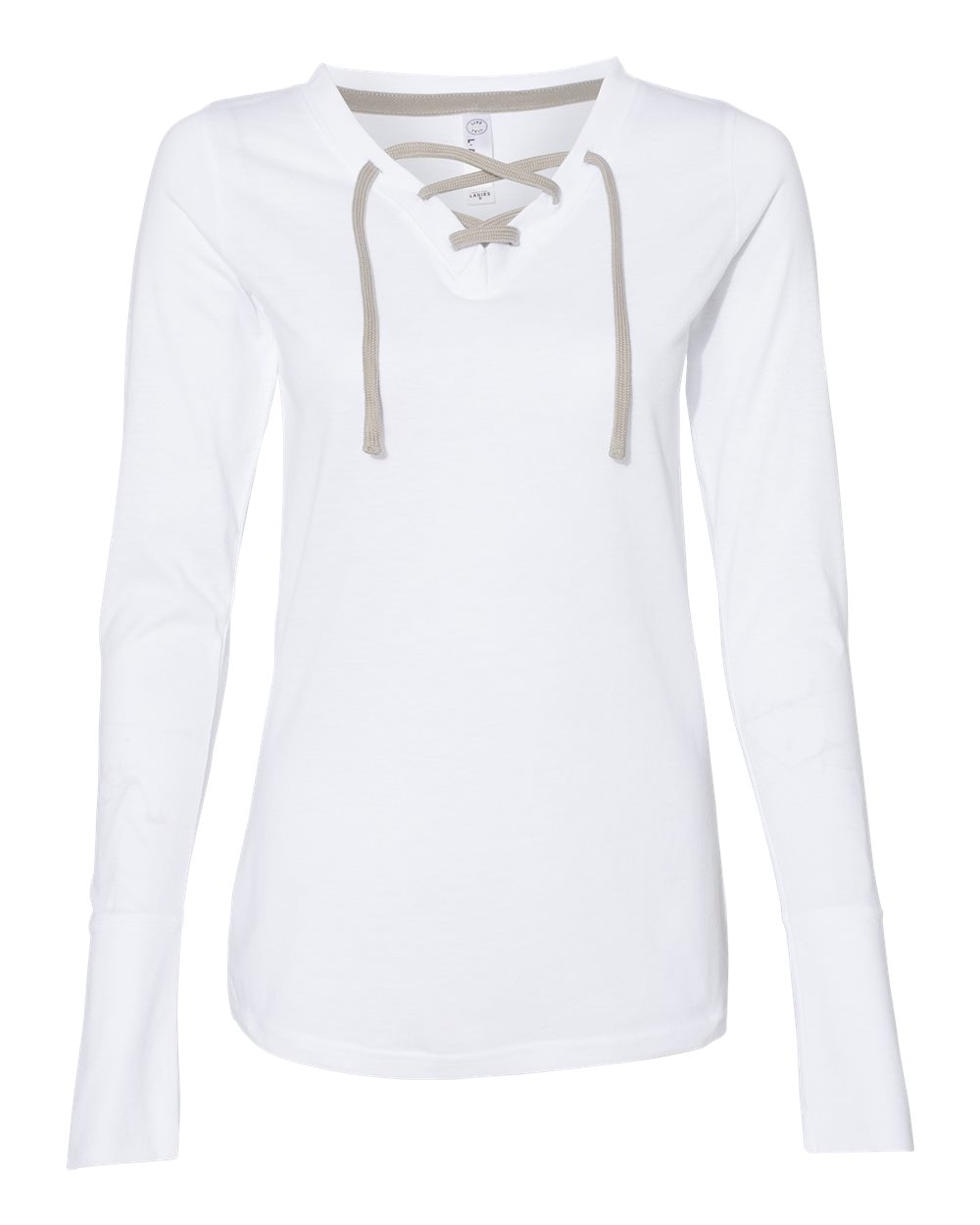 Women's Fine Jersey Lace-Up Long Sleeve T-Shirt - 3538 9
