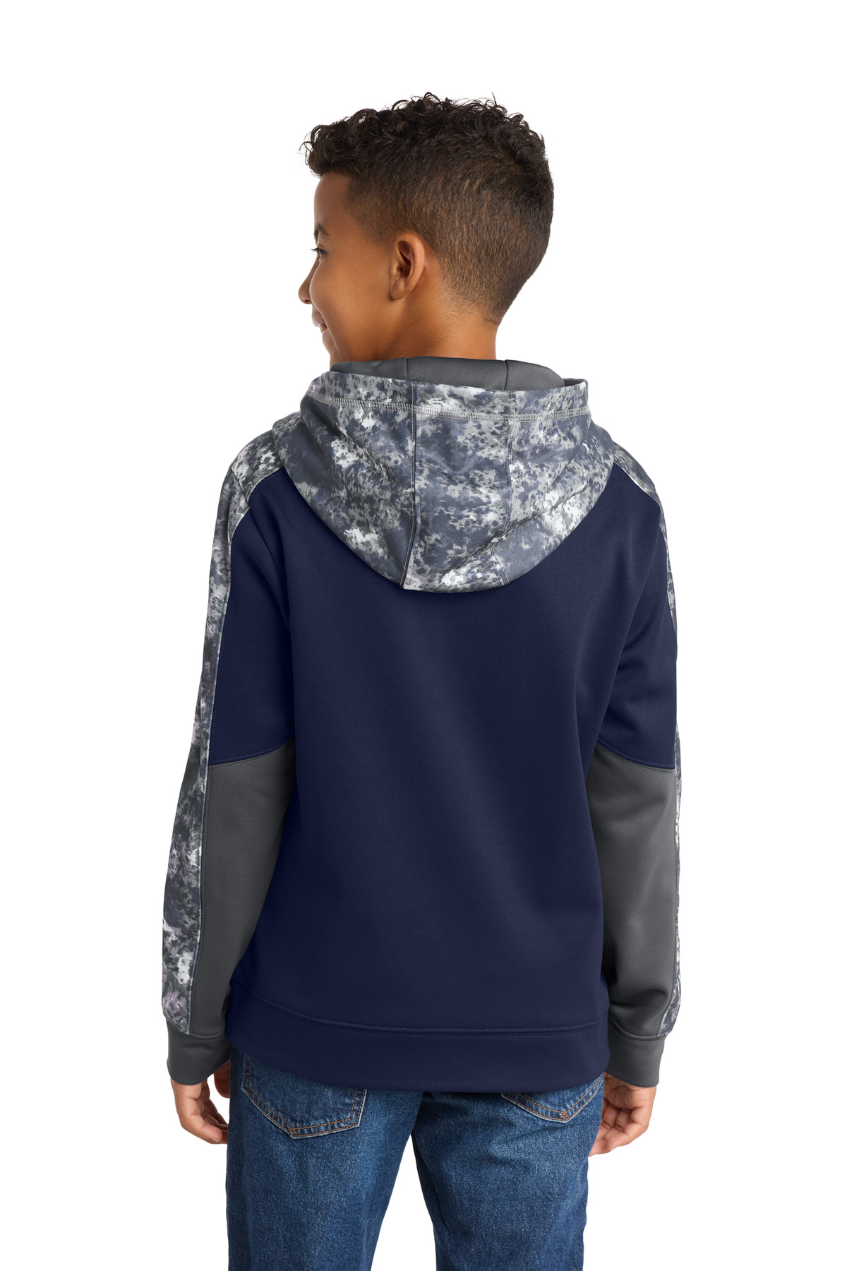 Sport-Tek Youth Sport-Wick Mineral Freeze Fleece Colorblock Hooded Pullover. YST231 12