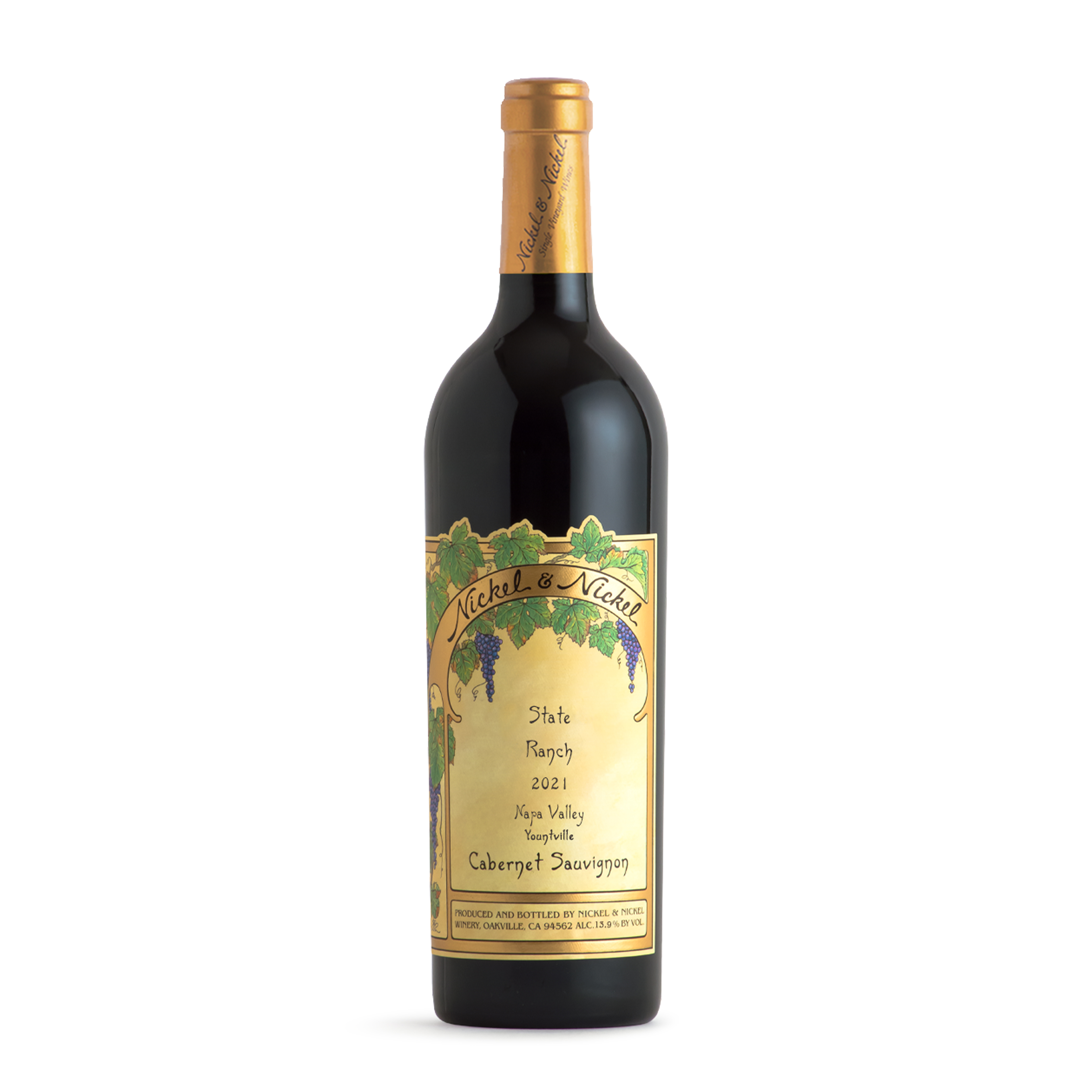 Etched Nickel & Nickel State Ranch Cabernet Red Wine Bottle 1