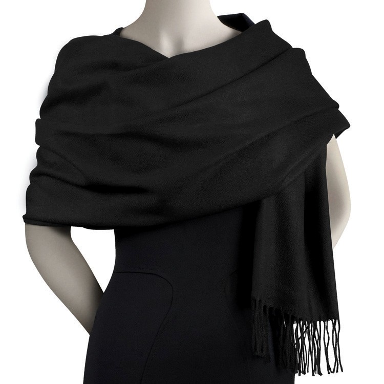 Black Acrylic Pashmina Scarf 1
