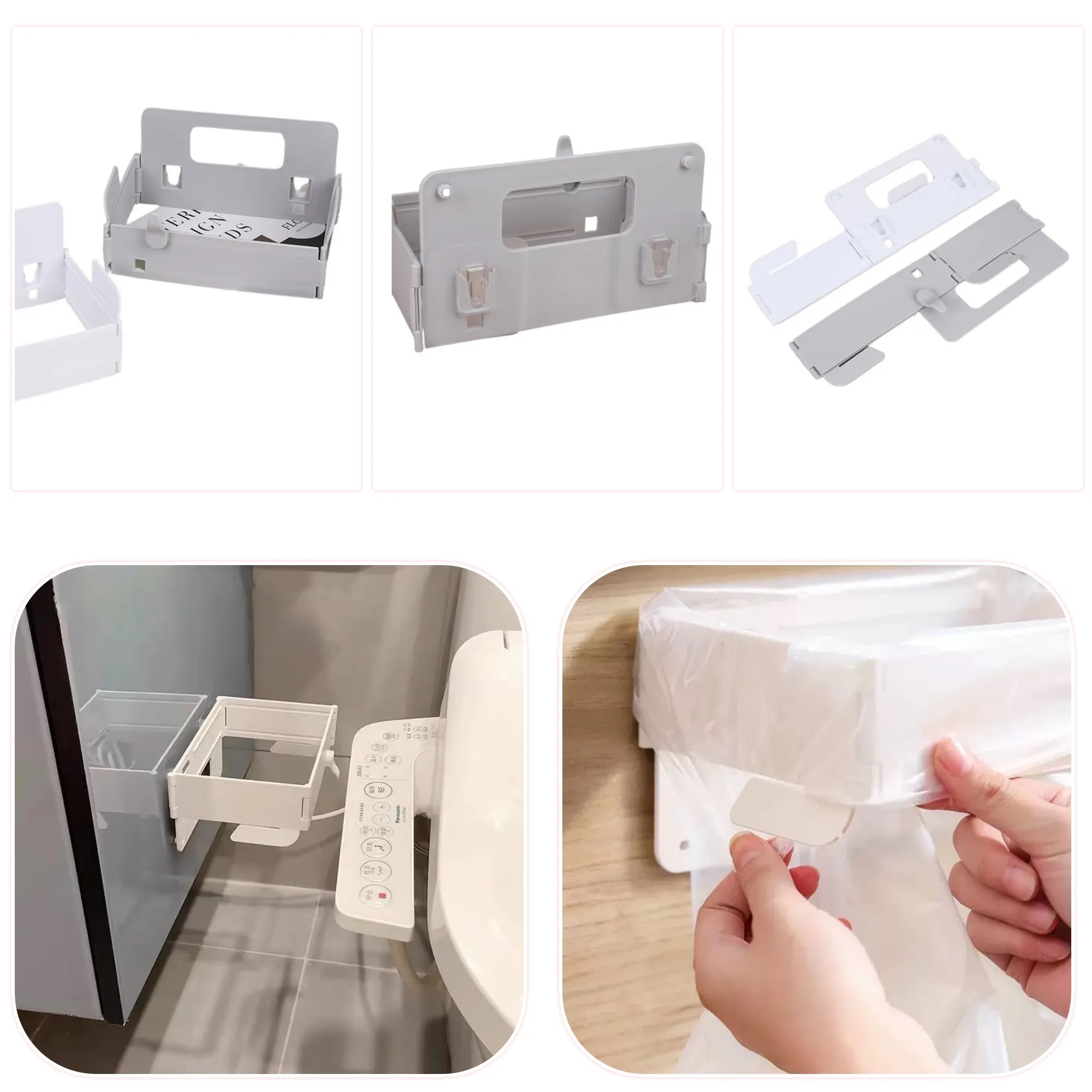 No Drill Foldable Trash Stand Collapsible 2
