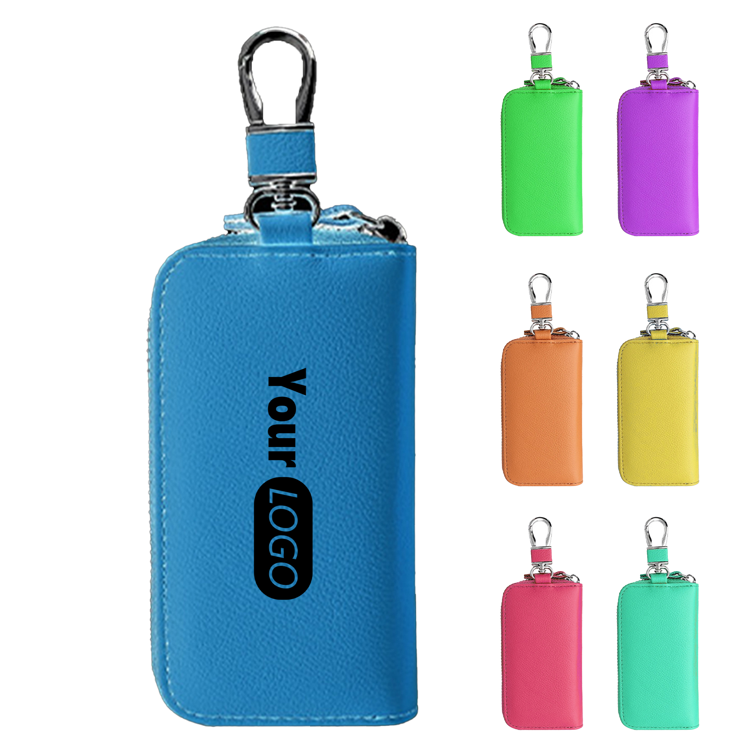 Leather Men'S Mini Zipper Keybag 3