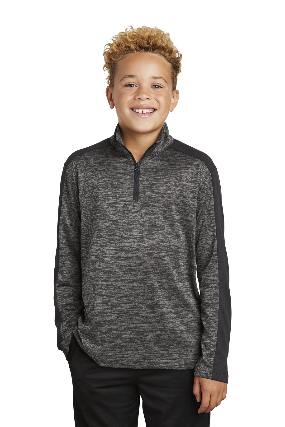 Sport-Tek Youth PosiCharge Electric Heather Colorblock 1/4-Zip Pullover. YST397 13