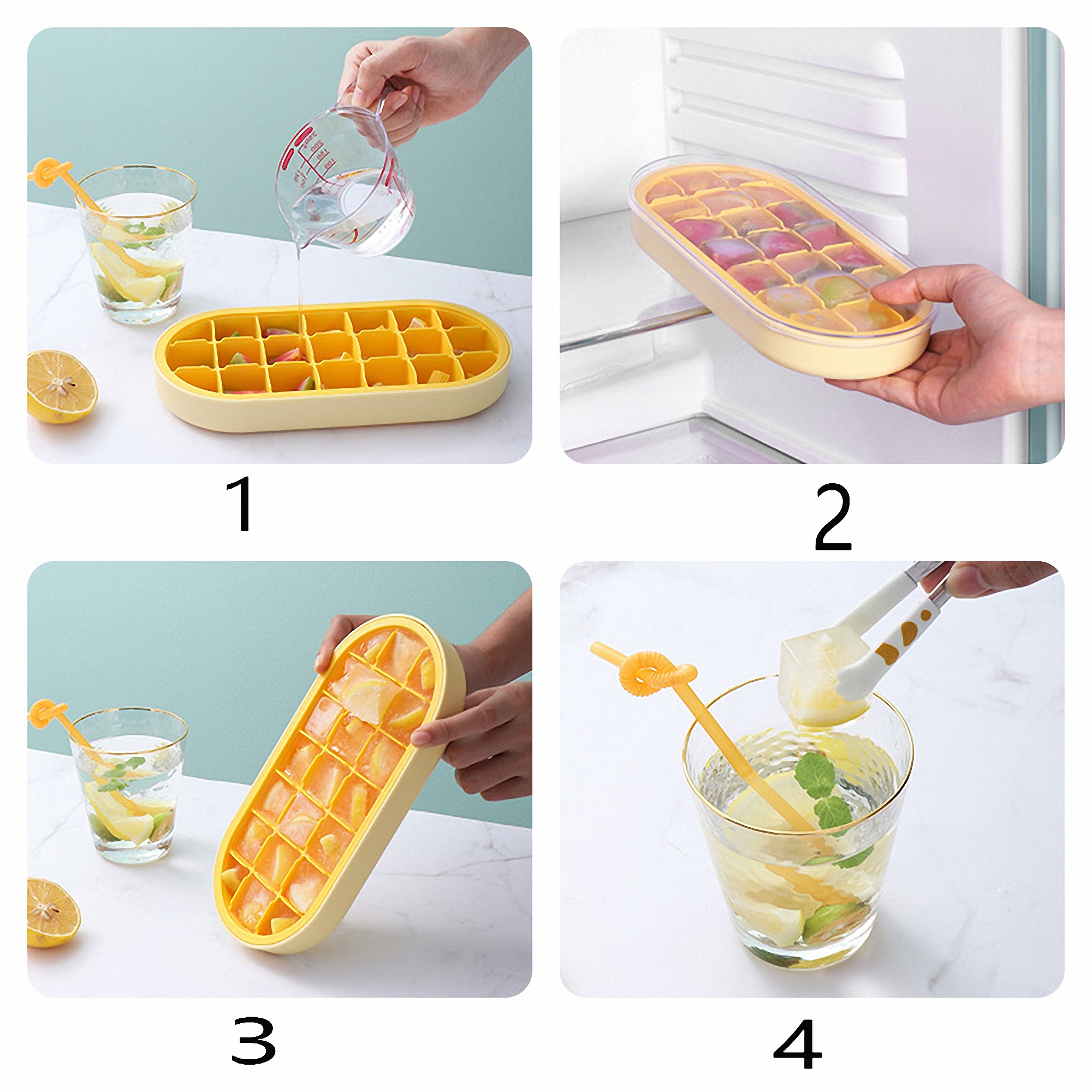 21 Compartment Ice Cube and Candy Molds with Lids 3