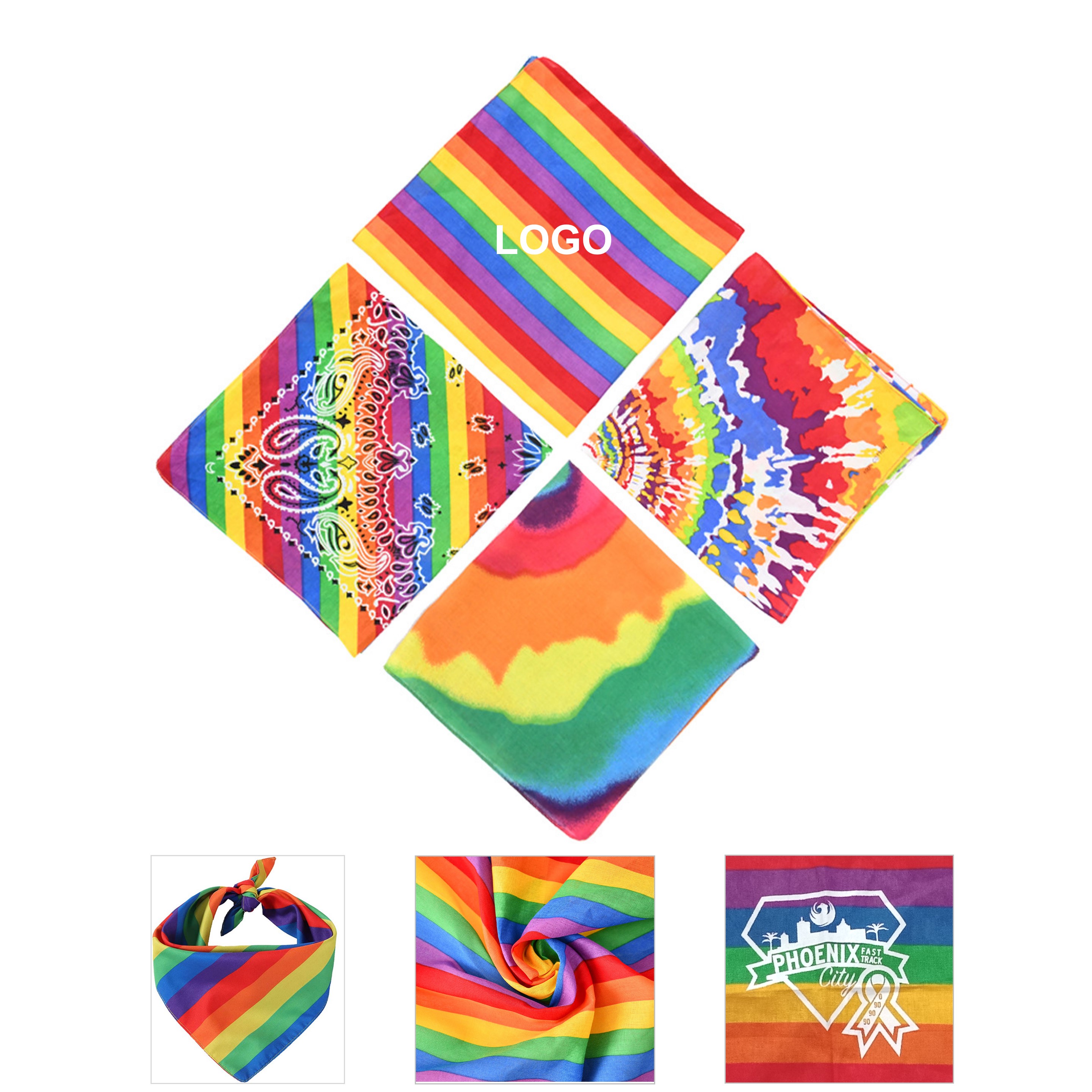 Rainbow Square Bandana (direct import) 4