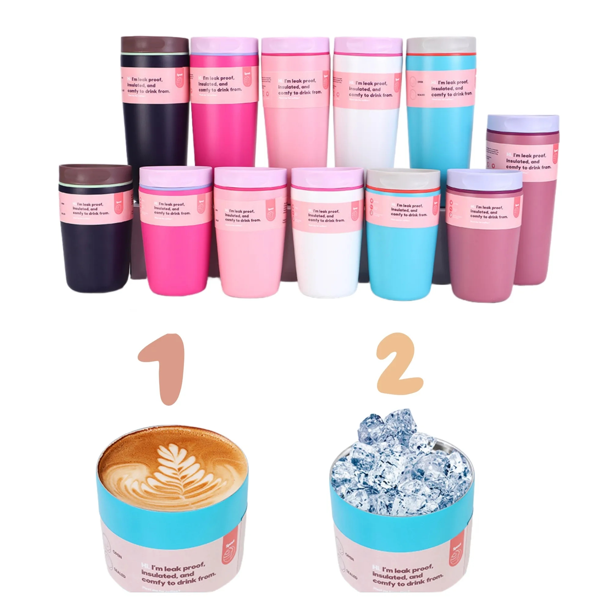 12OZ Portable Colorful Sliced Insulated Coffee Cup 7