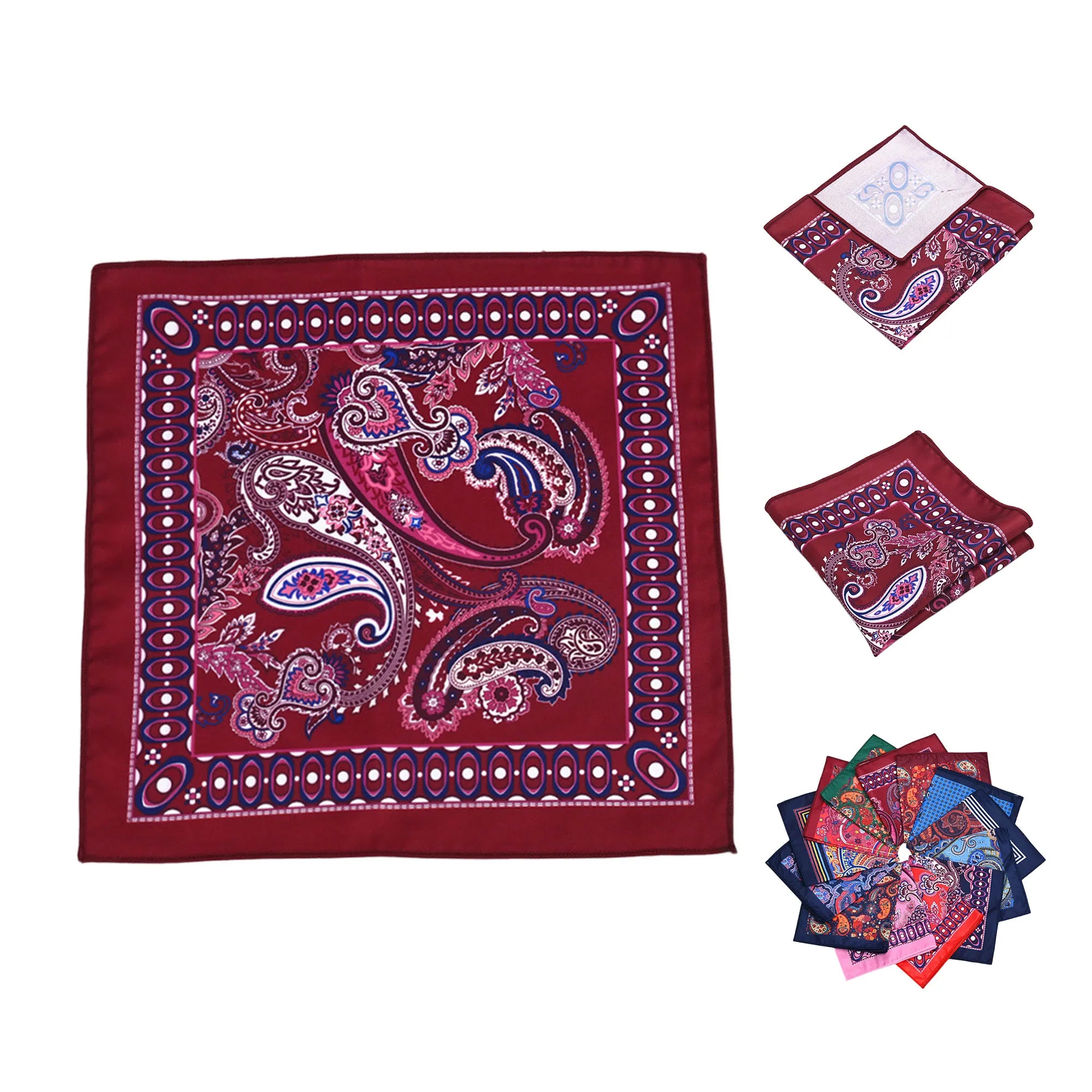 MOQ100 Gentleman Dress Pocket Towel Square Handkerchief 3
