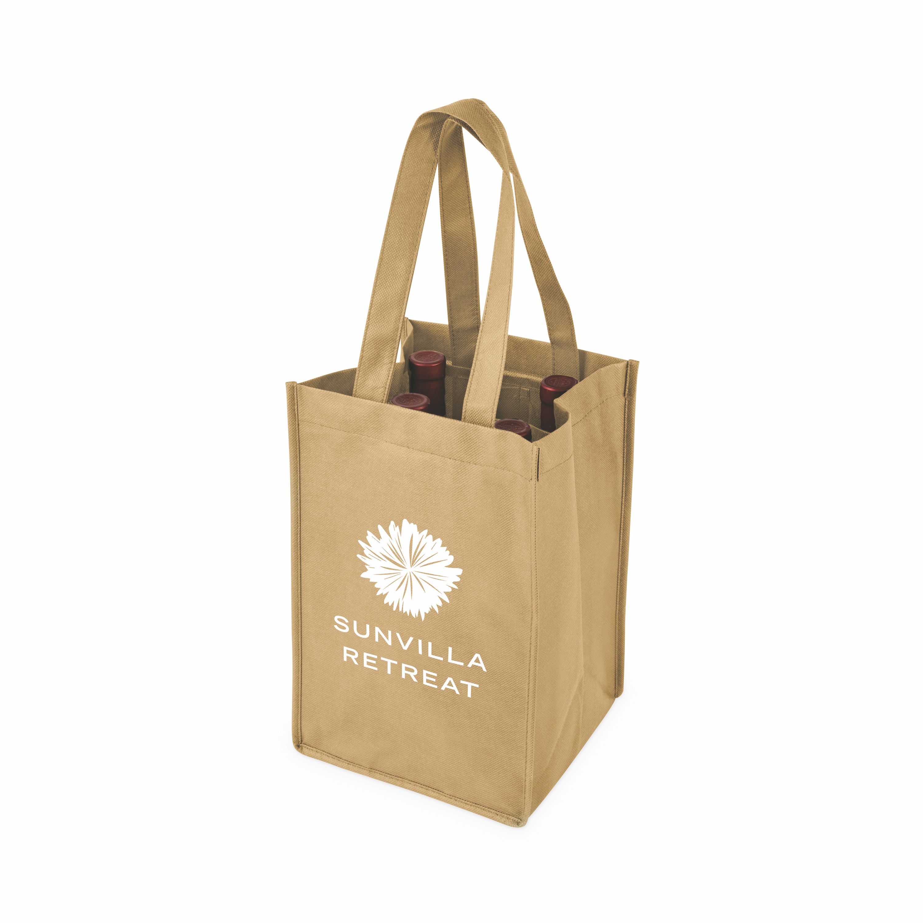 True® 4 Bottle Non-Woven Wine Tote 20