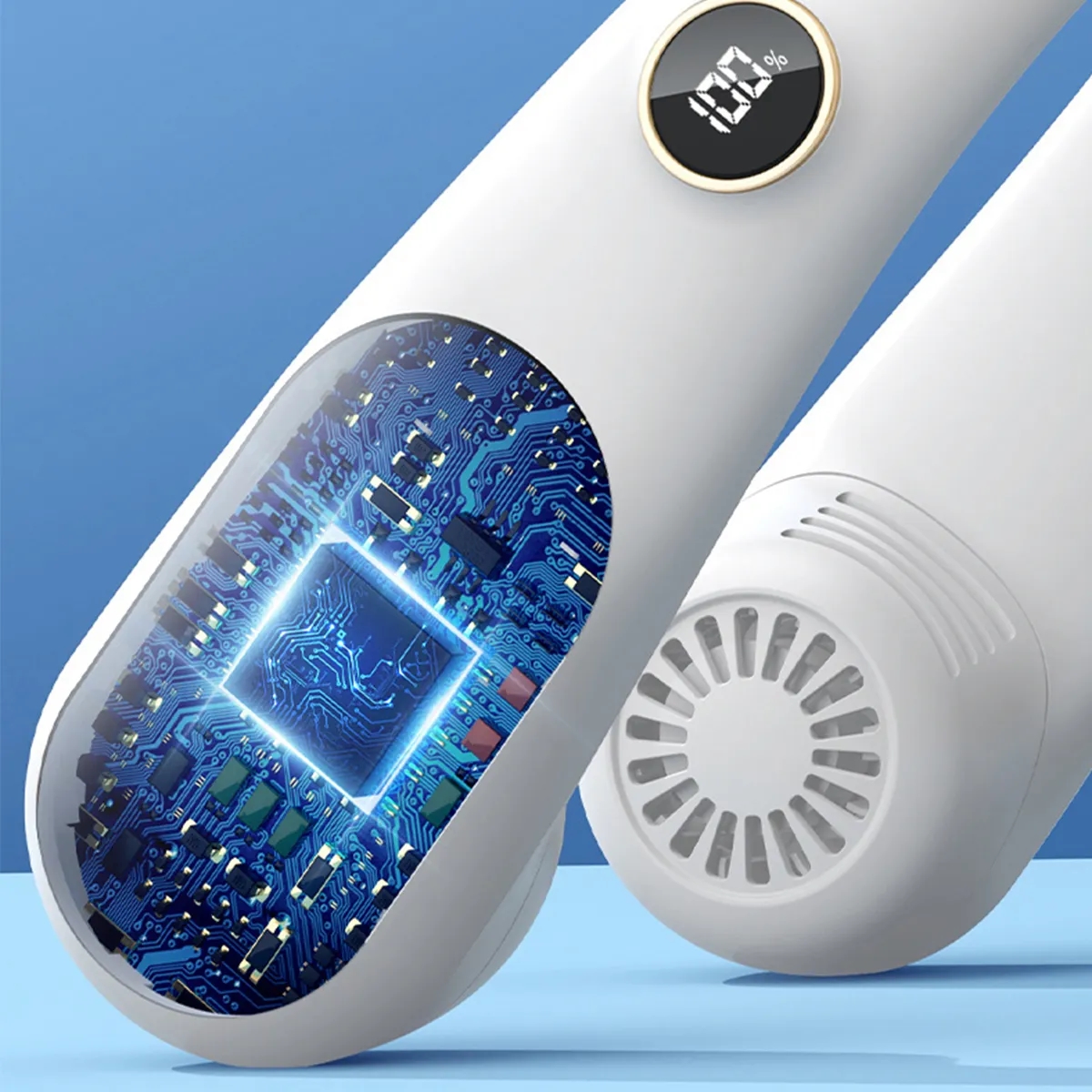 Mini Neck Fan LED Gift Hanging USB Charging Bladeless Cooler 5