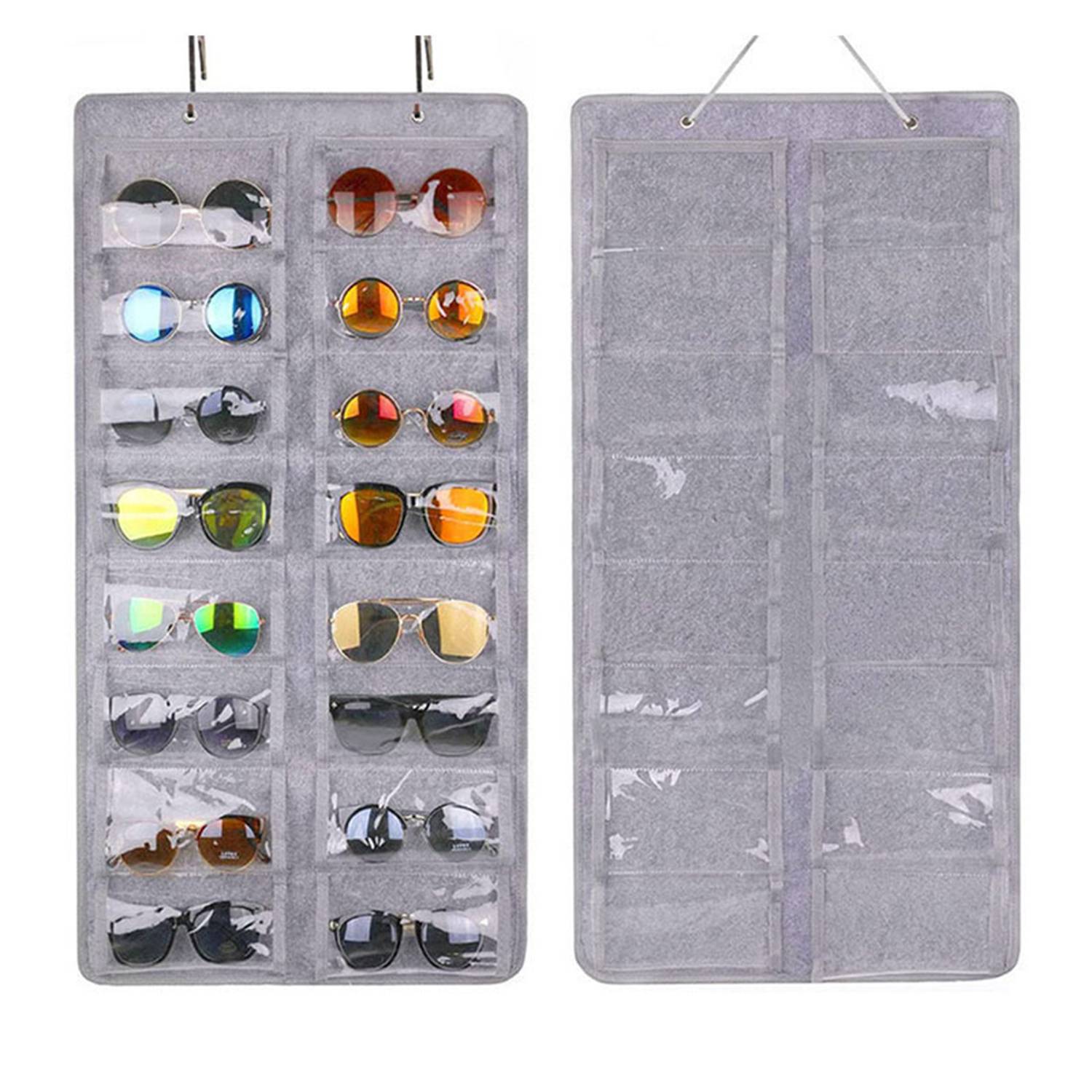 16 Slots Dust Proof Wall Pocket Sunglasses Organizer 4