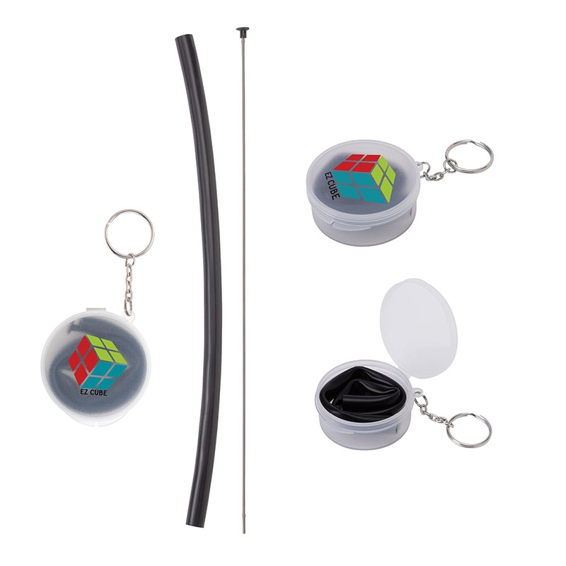 Mai Tai Silicone Straw Keychain Set