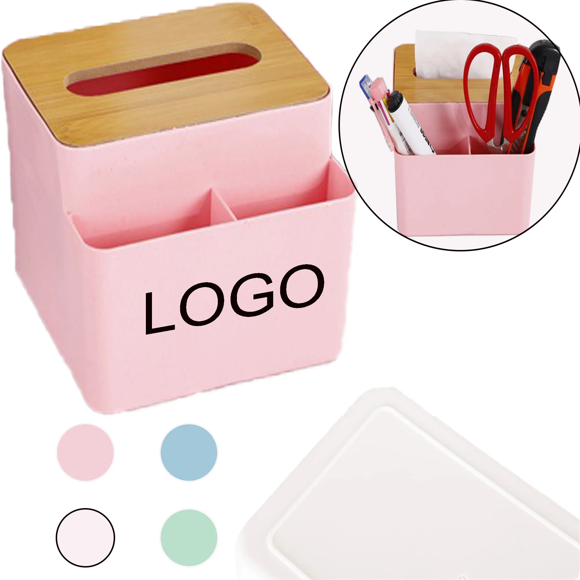 Spot Square Plastic Desktop Tissue Box 5