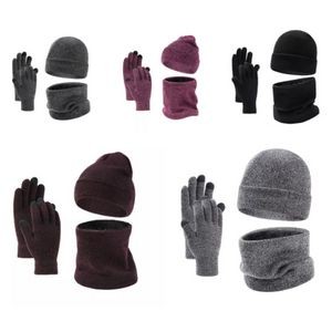 3 Pieces Set Gloves Scarf Collar Keep Warm 1