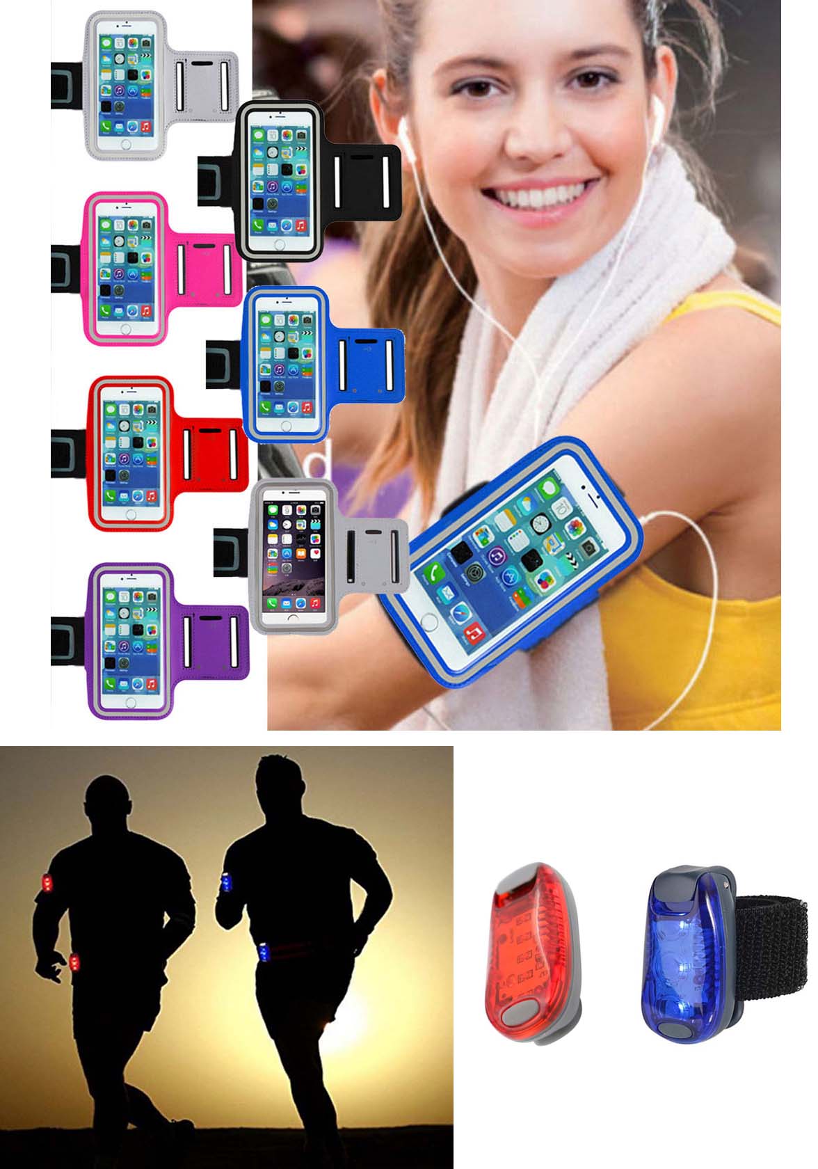 iBank ® Universal Sport Armband for Smartphones + Safety Light 2