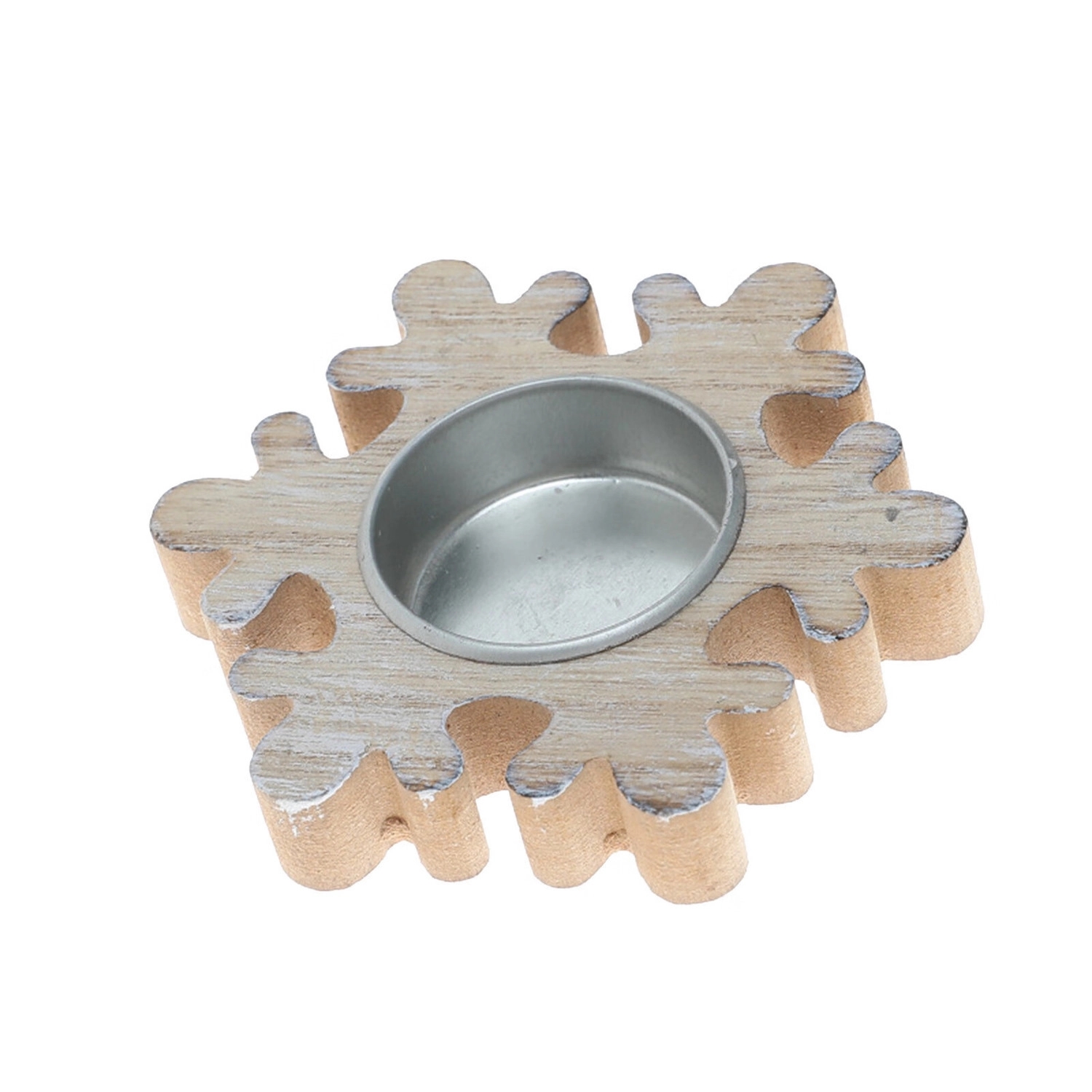 Christmas Wooden Snowflake Candlestick 6