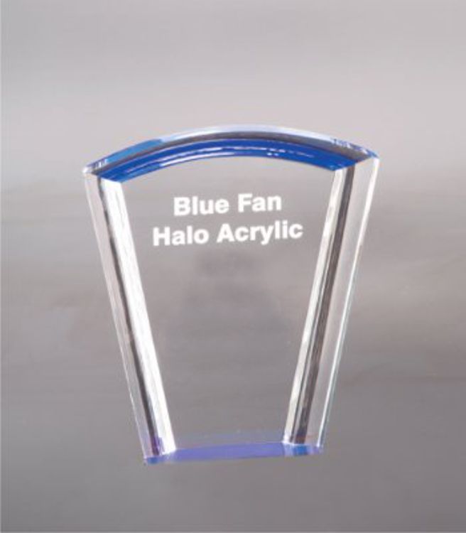 7" Fan Blue Halo Acrylic Award