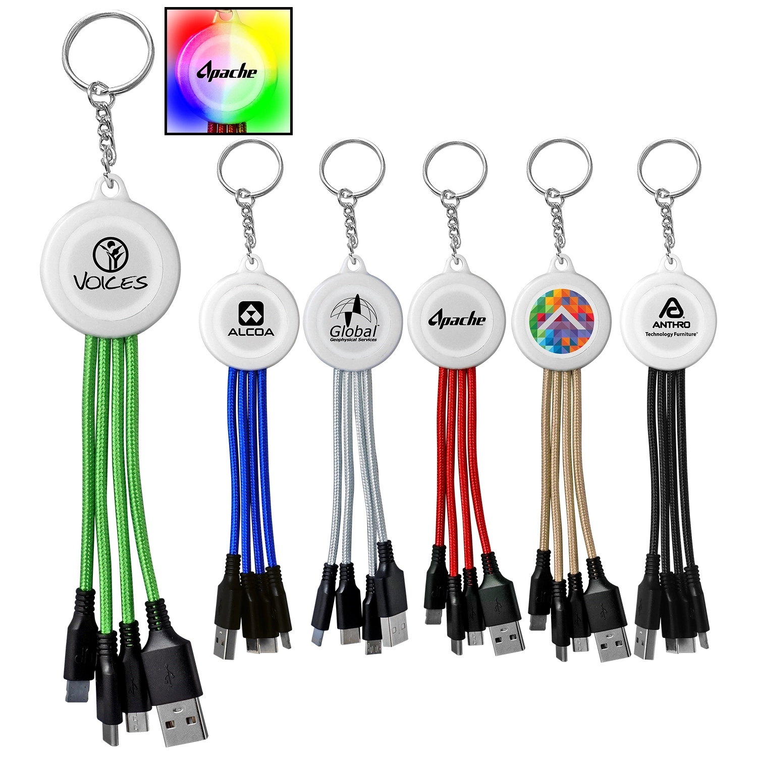 COLOR CHANGING KEYCHAIN CABLE