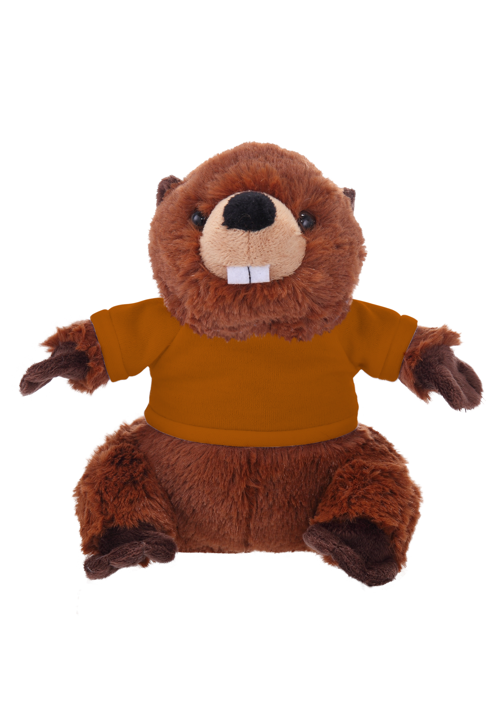 Soft Plush Sitting Beaver wearing a T-Shirt 5