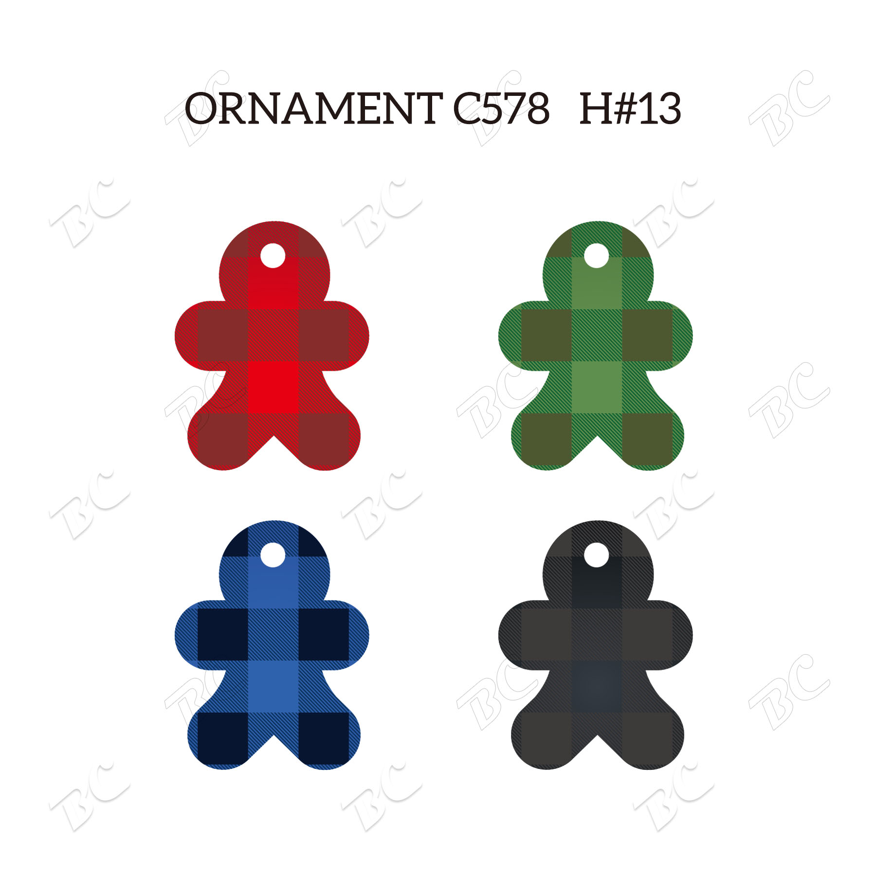 Free Shipping Full Color Christmas Ornament - Ginger man 48