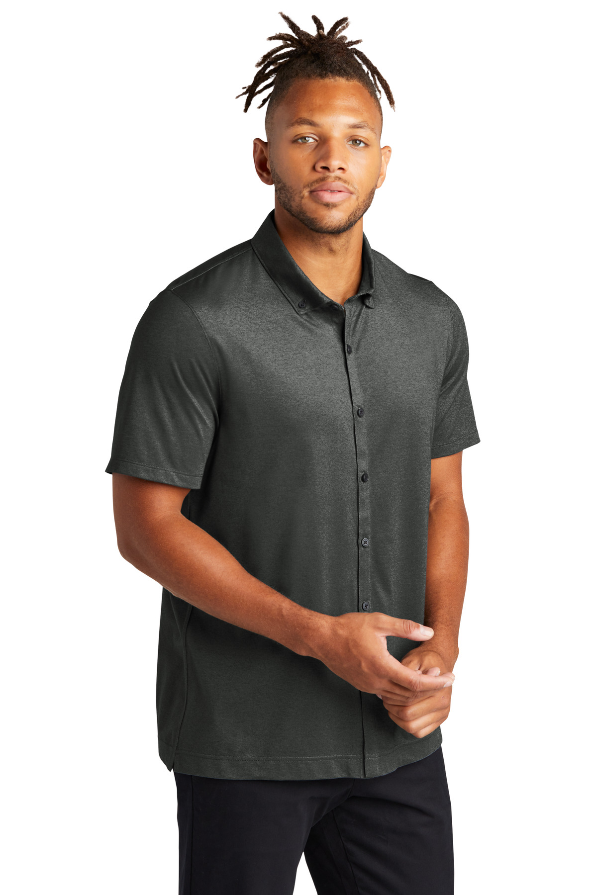 Mercer+Mettle Stretch Pique Full-Button Polo MM1006 14