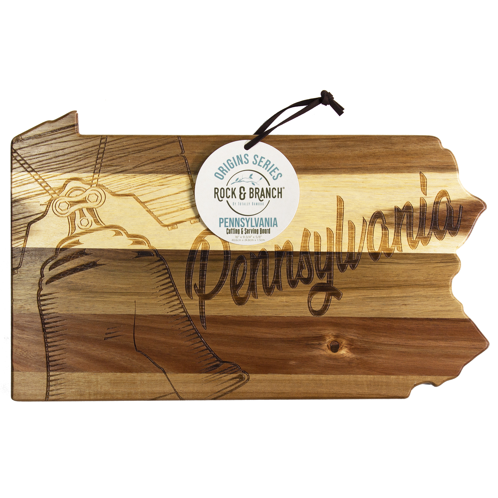 Rock & Branch® Origins Series Pennsylvania State Shaped Wood Serving and Cutting Board 1