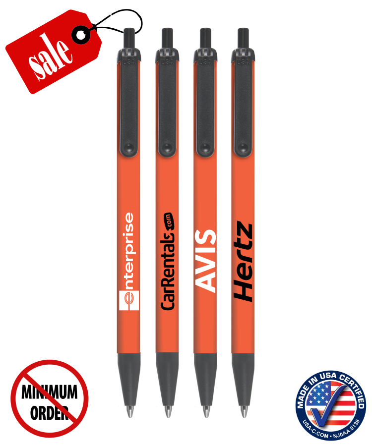 Closeout Certified USA Made - Black Trim - Click-A-Stick Pens with Pocket Clip - 123B 2